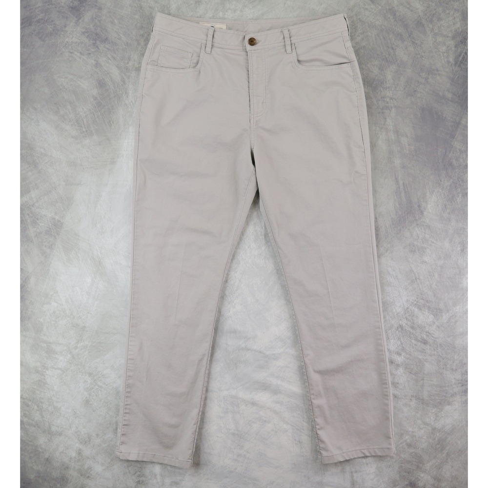 Onward Reserve Classic 5 Pocket Pants Mens 34x28 Stone Gray Cotton Blend Twill